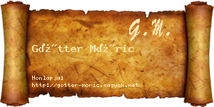 Götter Móric névjegykártya